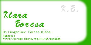 klara borcsa business card