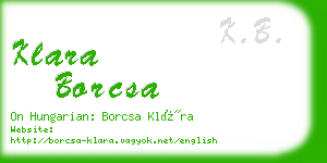 klara borcsa business card